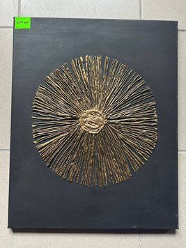 Painting on canvas abstraction 60x45 gold glaze